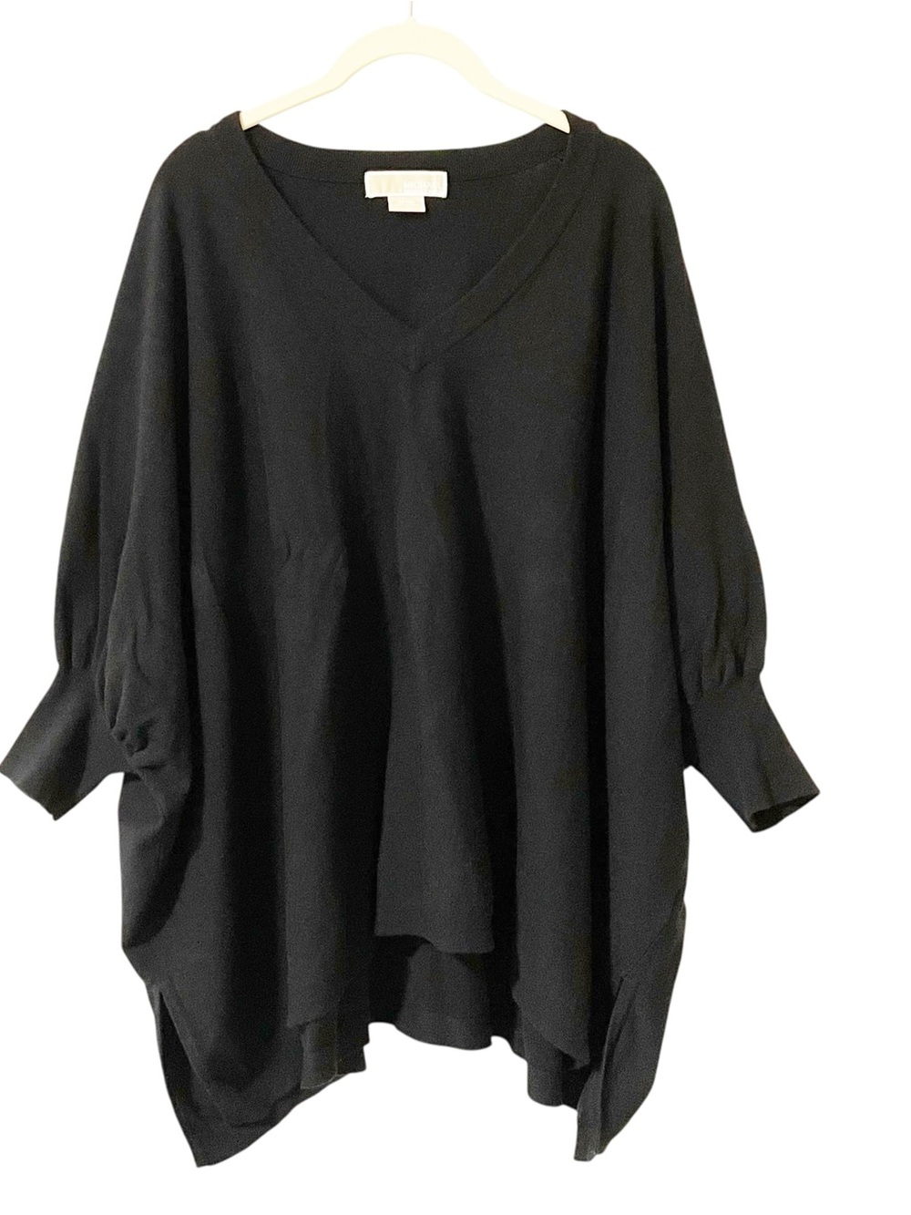MICHAEL Michael Kors Black V-Neck Draped Tunic
